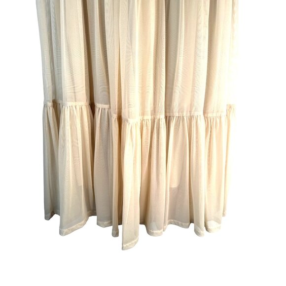 2/$30 ZARA XS Beige Tiered Dainty Midi Skirt Polyester & Elastane - Picture 7 of 14